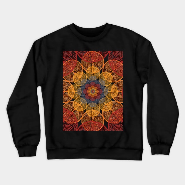 Polynesian Aboriginal Tribal Flower Crewneck Sweatshirt by pelagio